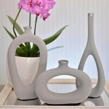 Conjunto de Vaso com 03 Peças Decorativo