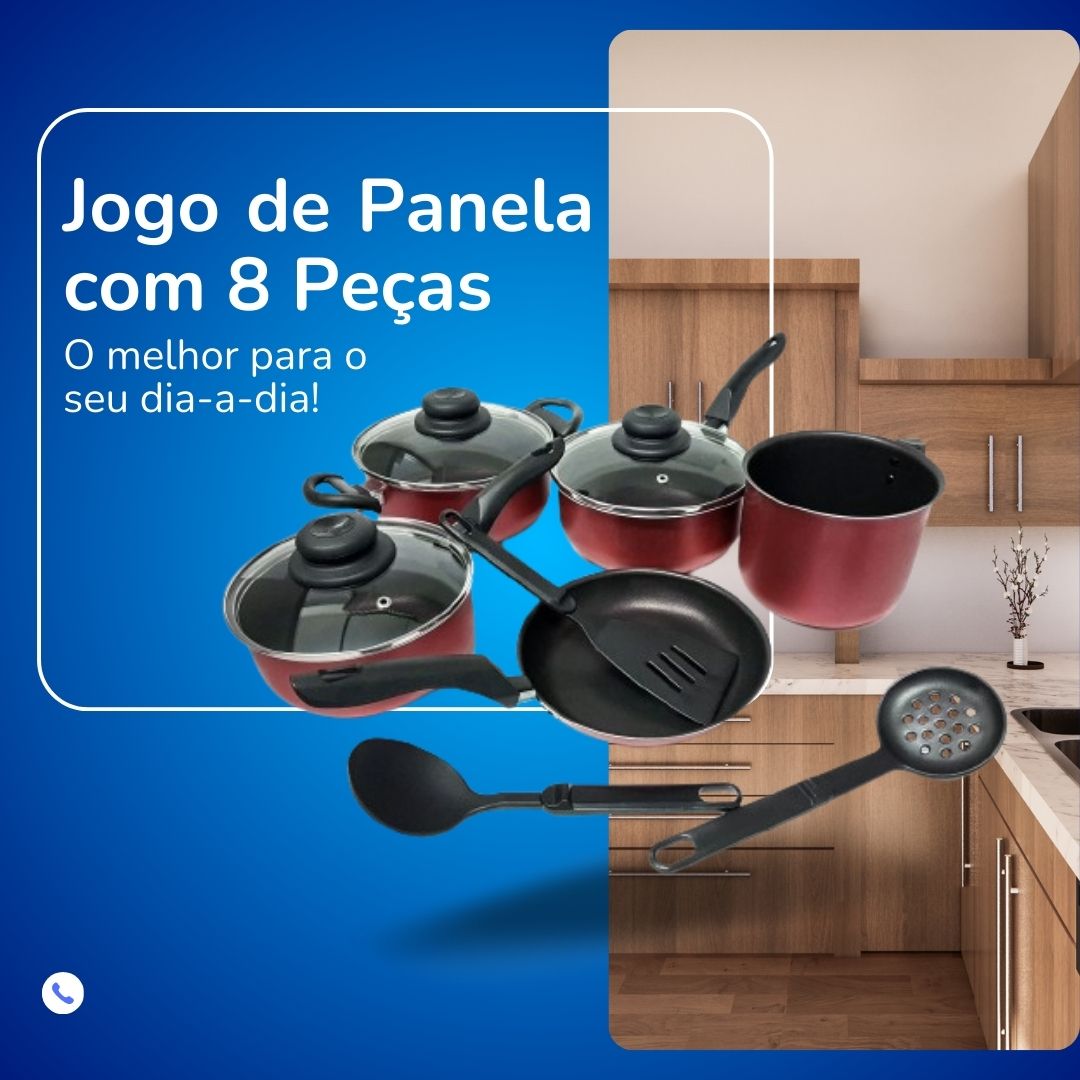 Conjunto De Panelas com 8 Peças - Tampas De Vidro