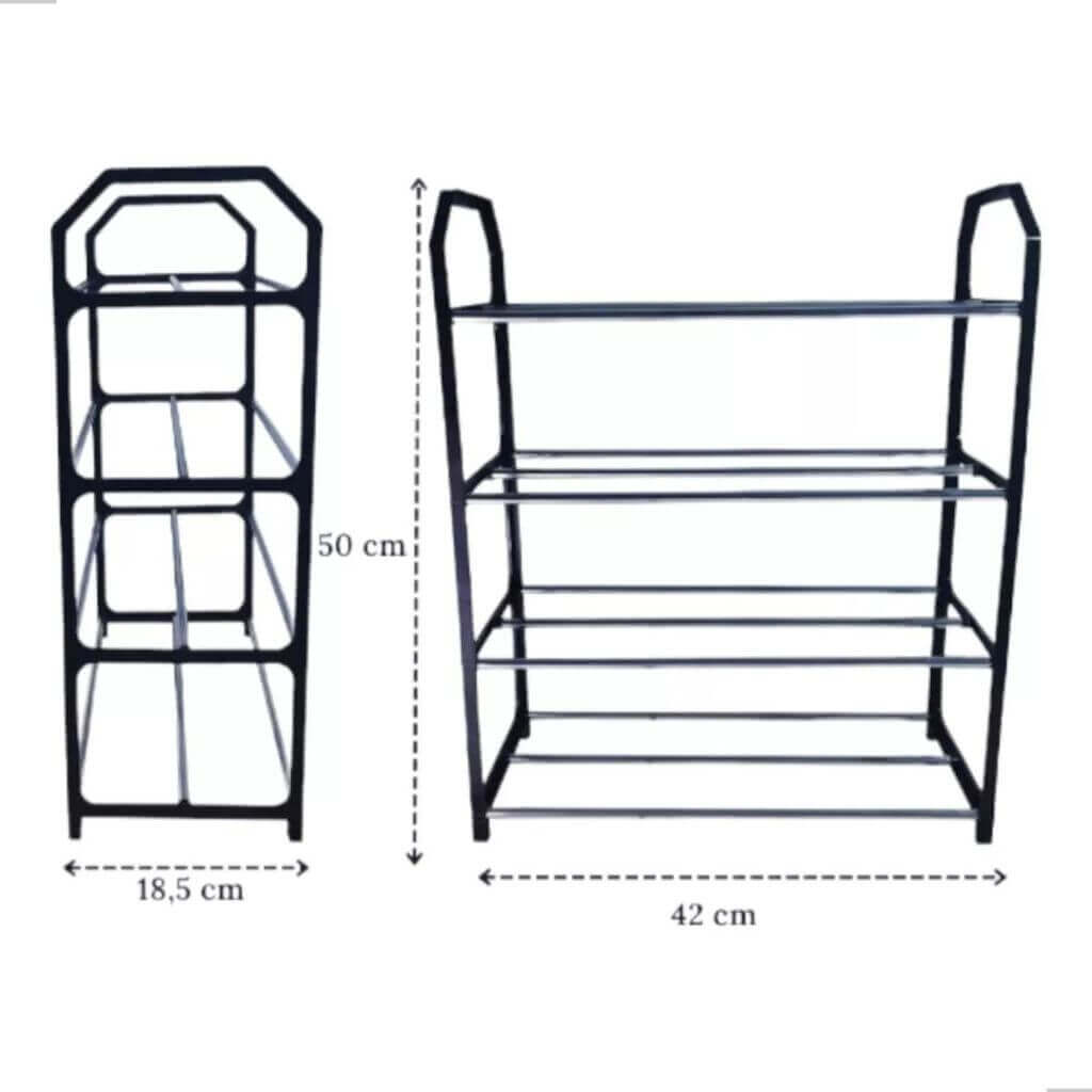 Sapateira de Metal e Plástico com 4 Andares