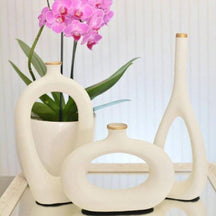 Conjunto de Vaso com 03 Peças Decorativo