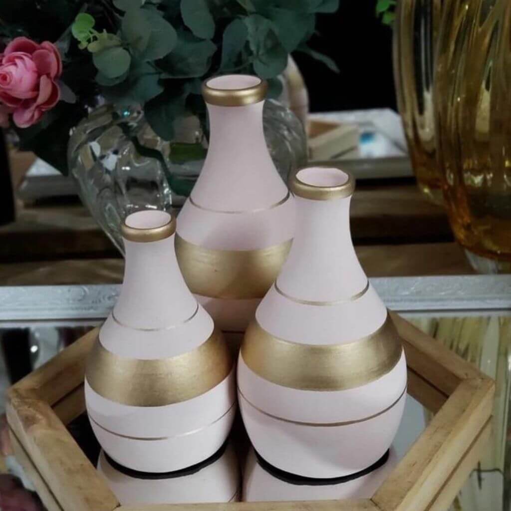 Vasos Decorativos - Kit com 3 peças de Cerâmica