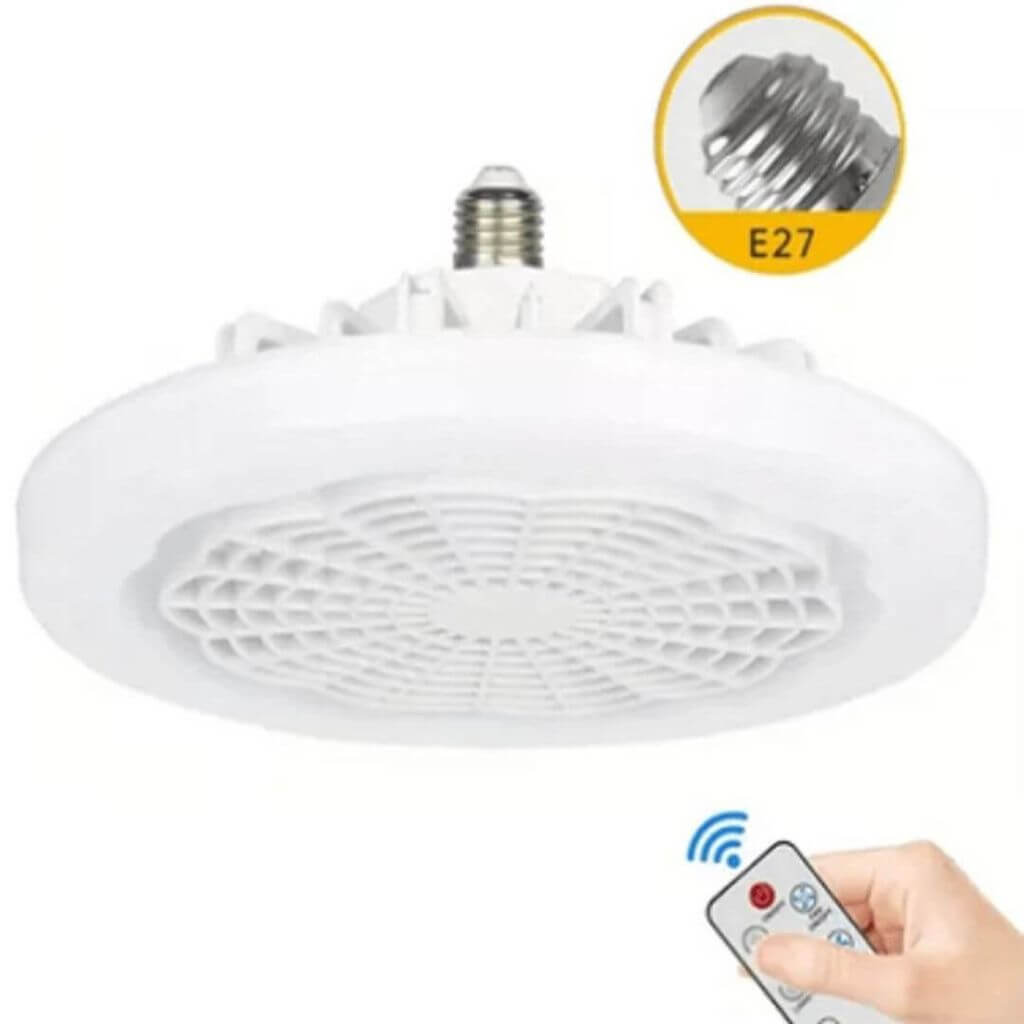 Ventilador de Teto e Lâmpada Led com Controle Remoto - 2 em 1