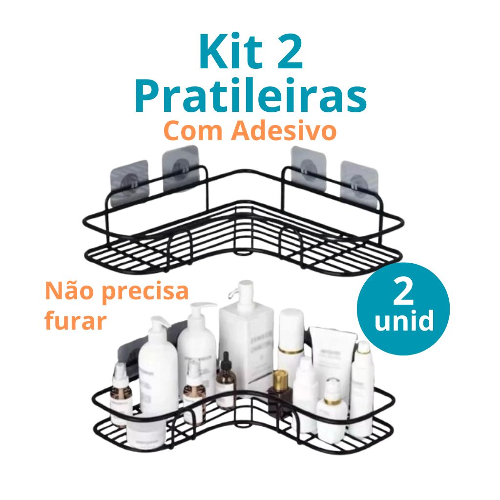 kit 2 Prateleira de Canto para Shampoo e Sabonete